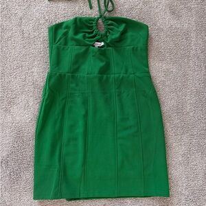 Olivaceous Strapless Green Dress